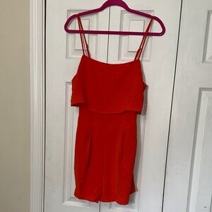 Gilli Vibrant Orange Layered Romper